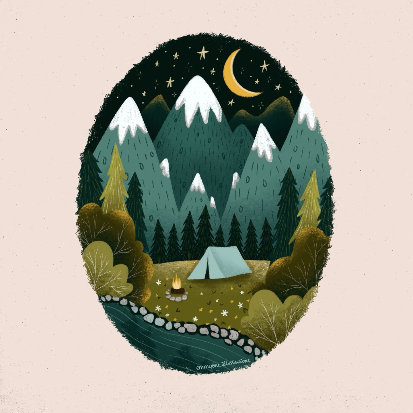 Camping Illustration | Emmylou Illustrations  Illustrations freelancer