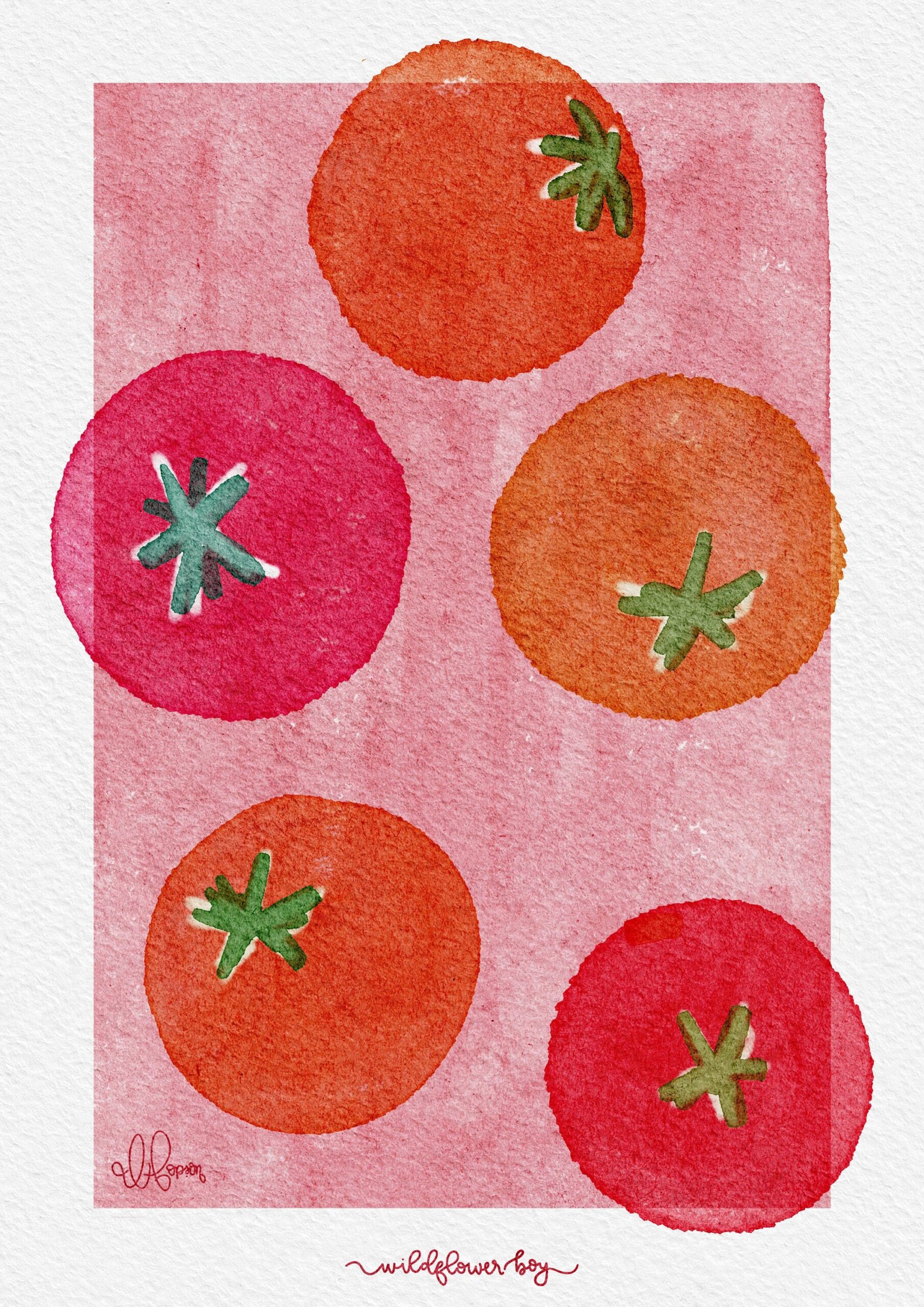 Watercolor Tomatoes | Veggie Fruit Printable Watercolor Art | Kitchen Print | Art Print | Gender Neutral Art Print | Diningroom Print  Illustrations freelancer