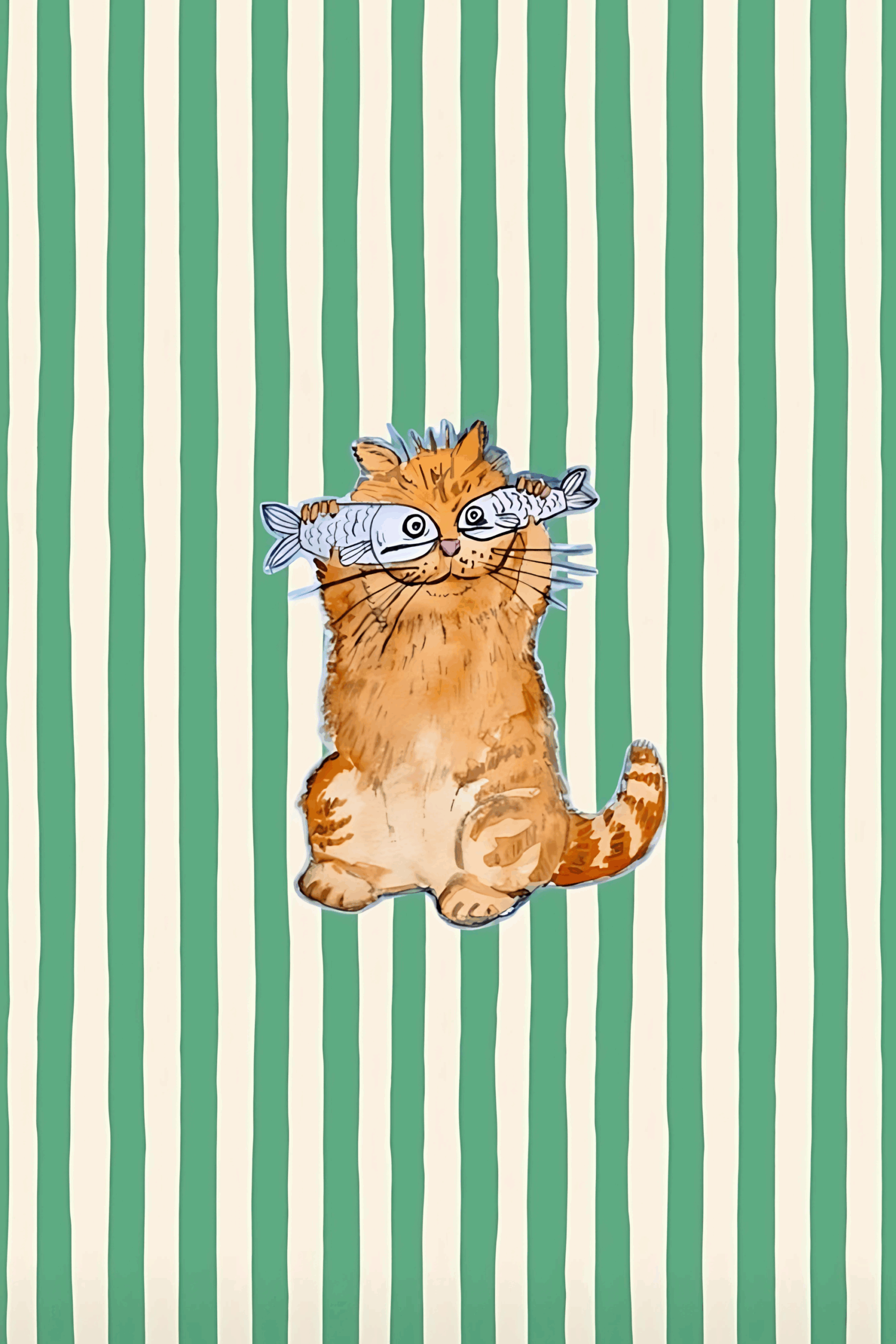 Vintage Cat Phone Case Cute Cats Fish Art Cover Aesthetic iPhone Samsung Soft Protective Case  Illustrations freelancer