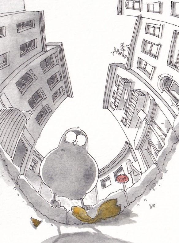 City Pigeons – Got Chips? | Fine Art Print  Illustrations freelancer